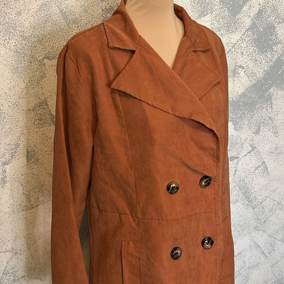 SHEIN Tan Trench Coat with Notched Lapel size L - Picture 2 of 7